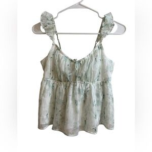 Hollister Green Floral Top